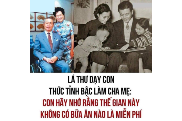Bức thư dạy con thức tỉnh bậc làm Cha Mẹ